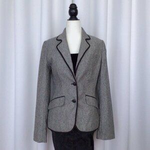 Women's H&M Herringbone Wool Tweed Blazer Jacket